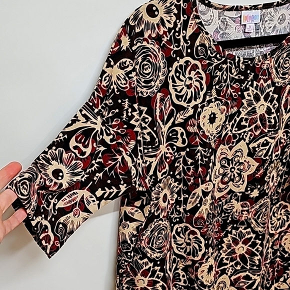 LuLaRoe Irma Tunic poly spandex fall floral print - Picture 5 of 7